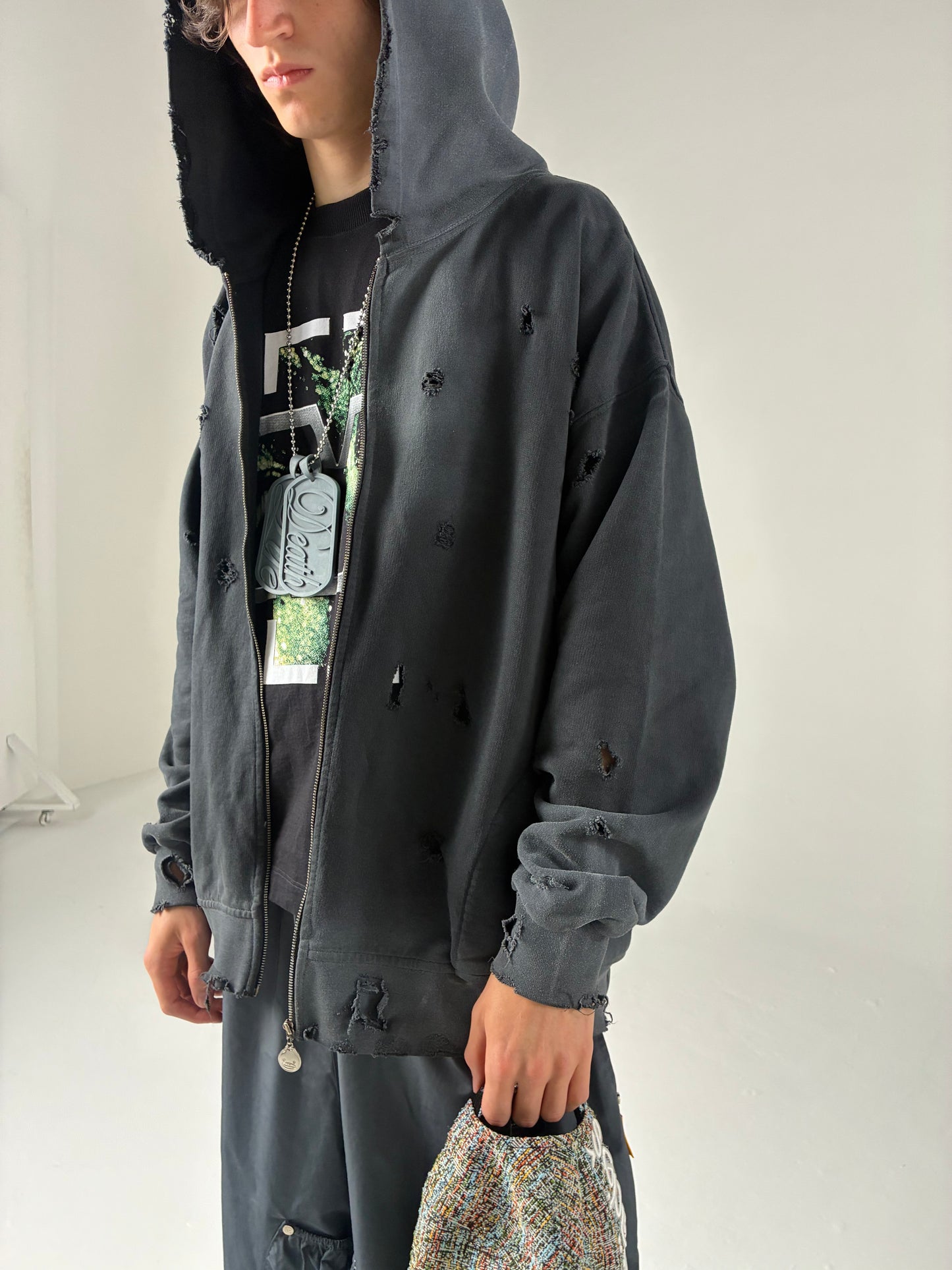 BLUSA MOLETOM - OVER DESTROIED (PRETO)