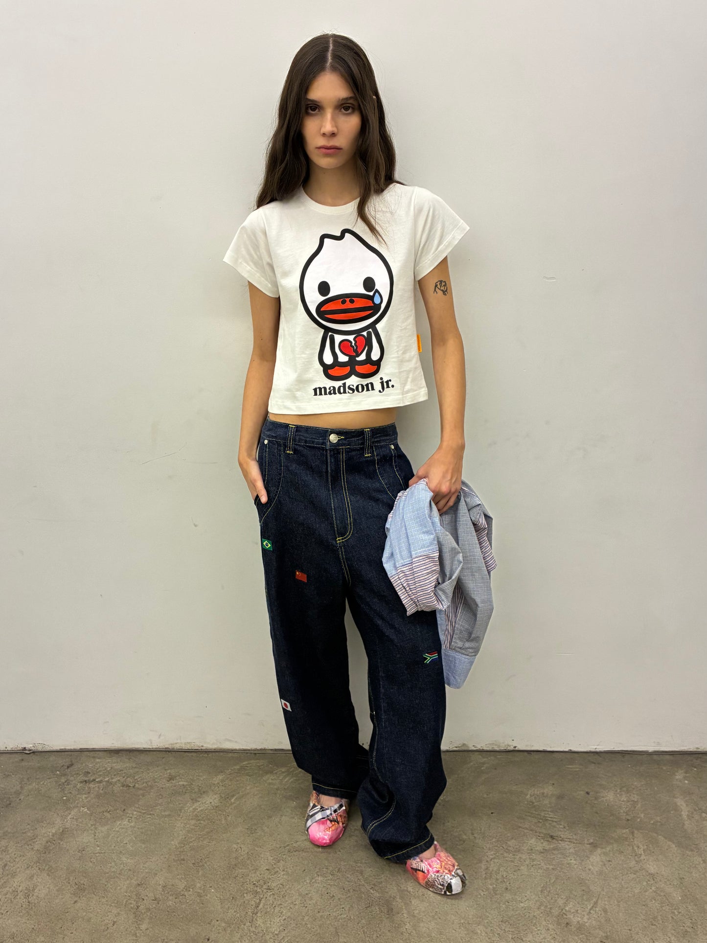BABY TEE MADSON JR. CORAZÓN PARTIDO (OFF-WHITE)