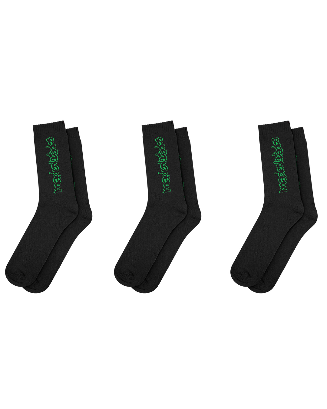 PACK 3 PARES DE MEIA MAD ENLATADOS (LOGO VERDE)