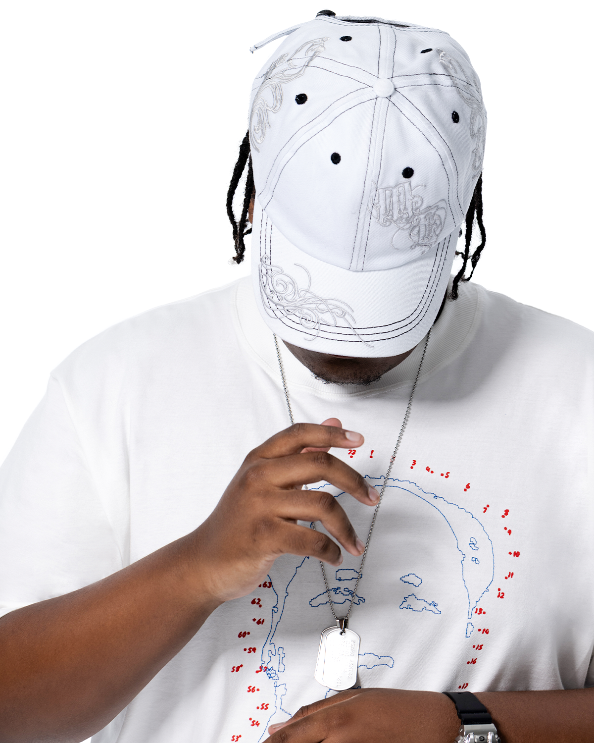 BONÉ BASEBALL - ARABESCO - BRANCO / PRETO