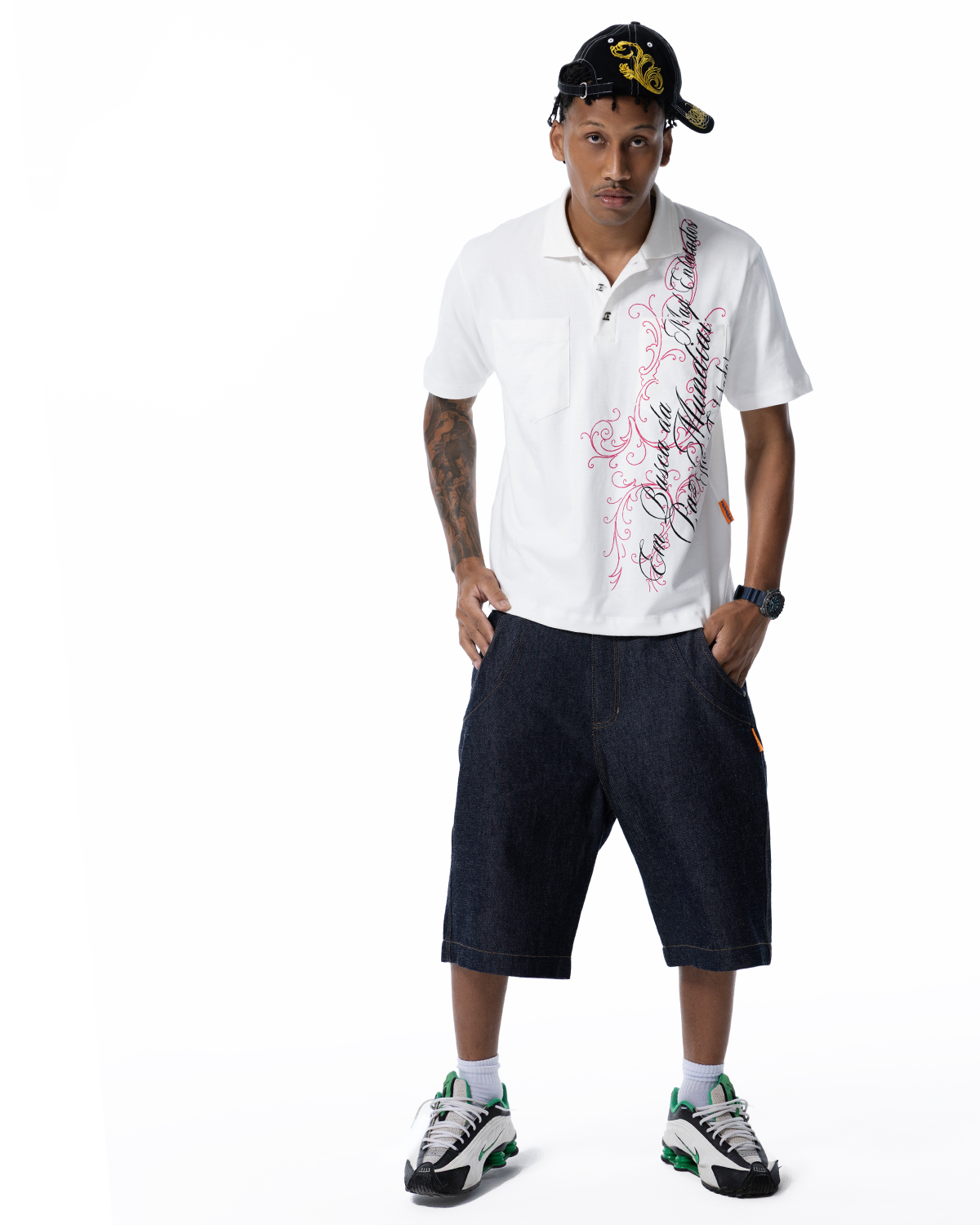 BERMUDA JEANS - BOLSO XADREZ