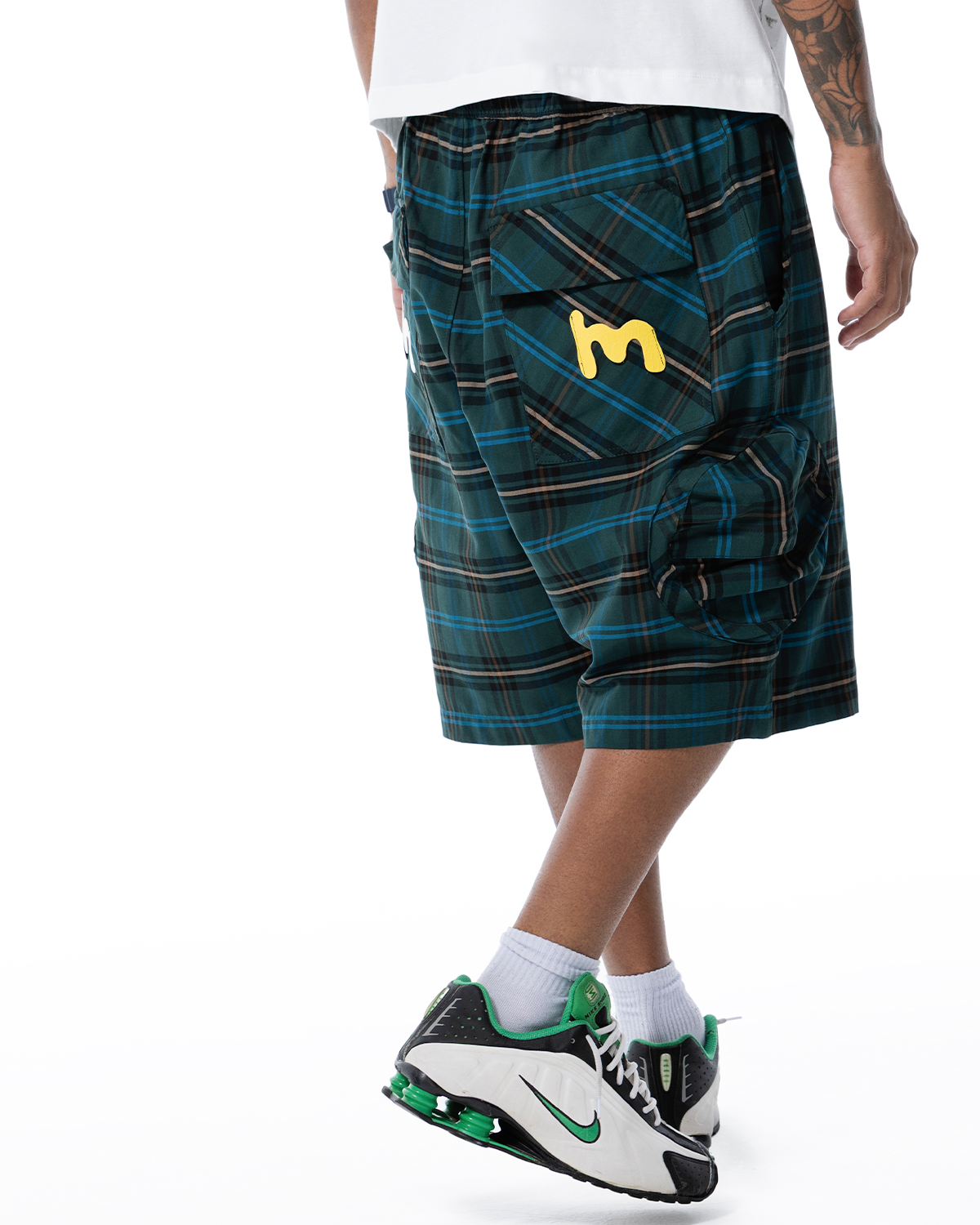 BERMUDA CARGO XADREZ (VERDE/AZUL)