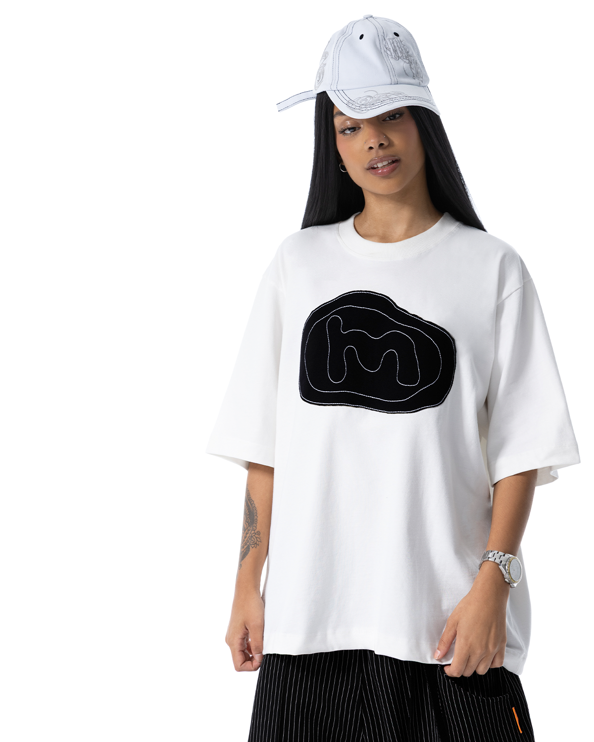 BONÉ BASEBALL - ARABESCO - BRANCO / PRETO