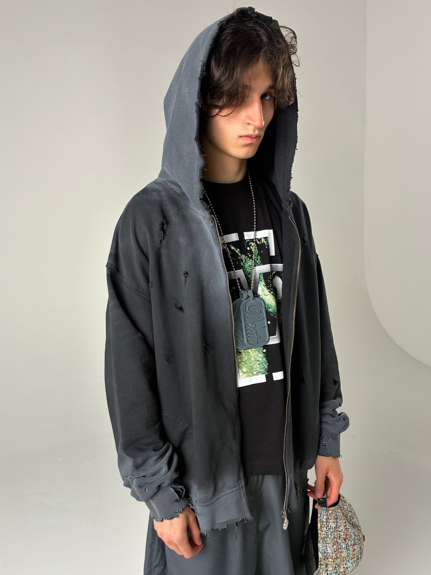 BLUSA MOLETOM - OVER DESTROIED (PRETO)