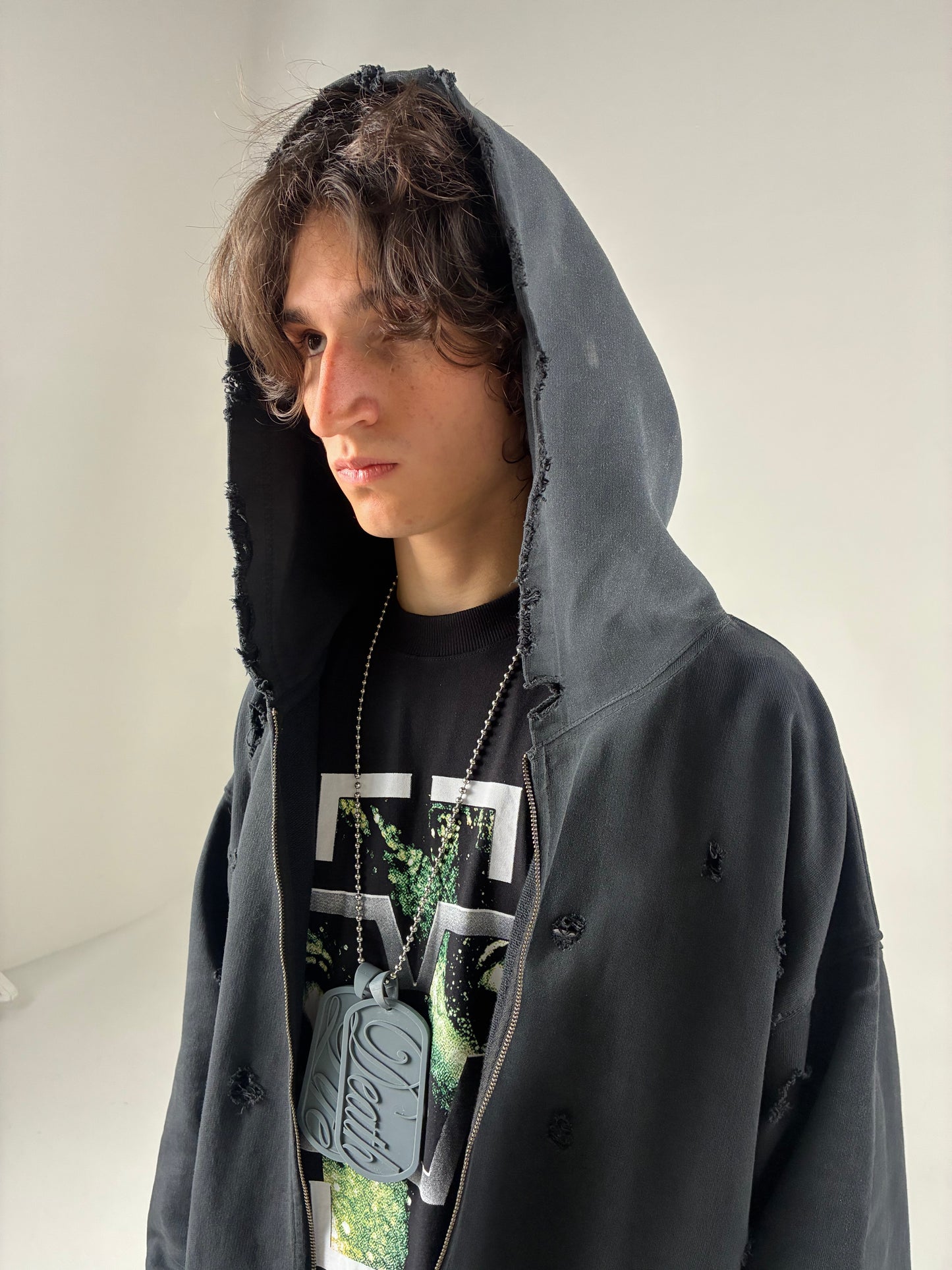 BLUSA MOLETOM - OVER DESTROIED (PRETO)