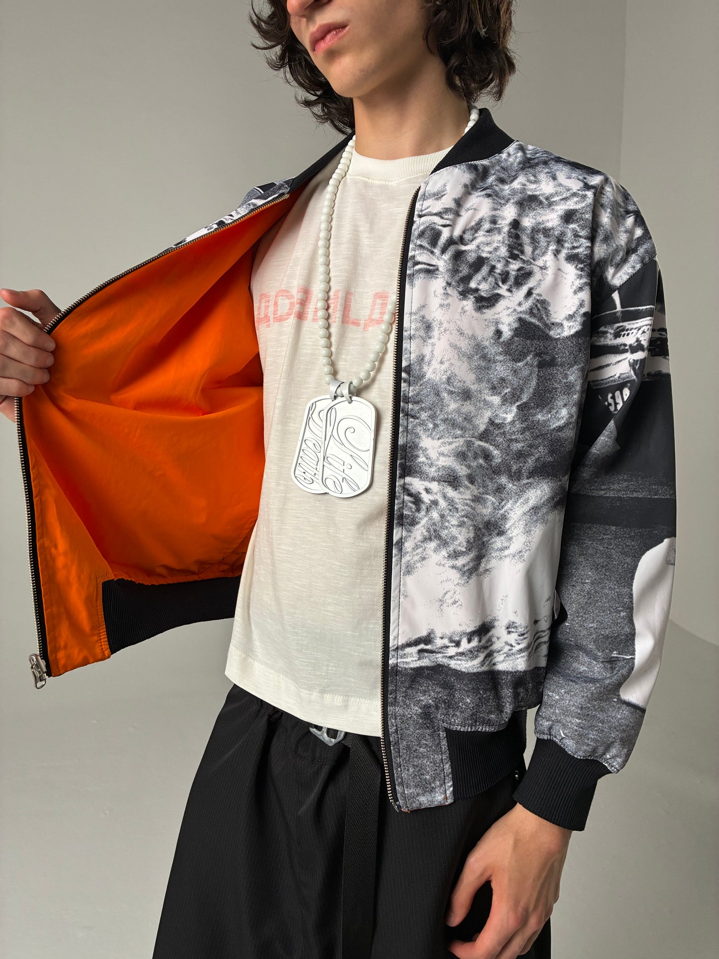 JAQUETA BOMBER - SACRIFÍCIO (LARANJA/FULL-PRINT)