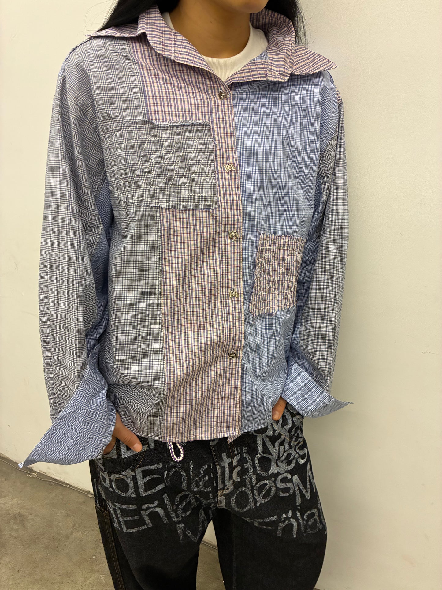 CAMISA FRAGMENTADA - PORTAL (AZUL)