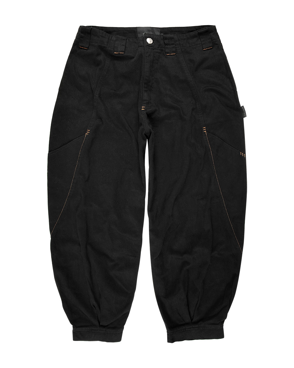 CALÇA BALÃO SARJA TRAVETE LARANJA (PRETO)