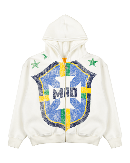 BLUSA MOLETOM FACEZIP - SELEÇÃO (OFF-WHITE)