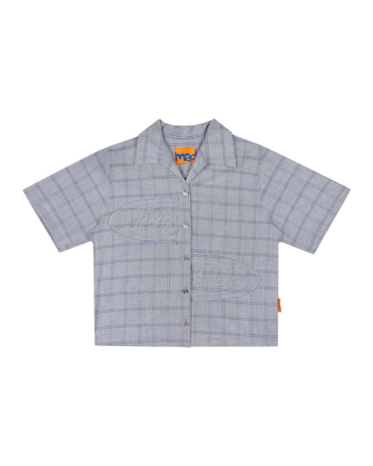 CAMISA PORTAL BORDADA  (XADREZ AZUL)