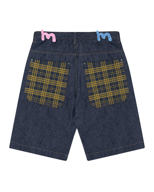 BERMUDA JEANS - BOLSO XADREZ