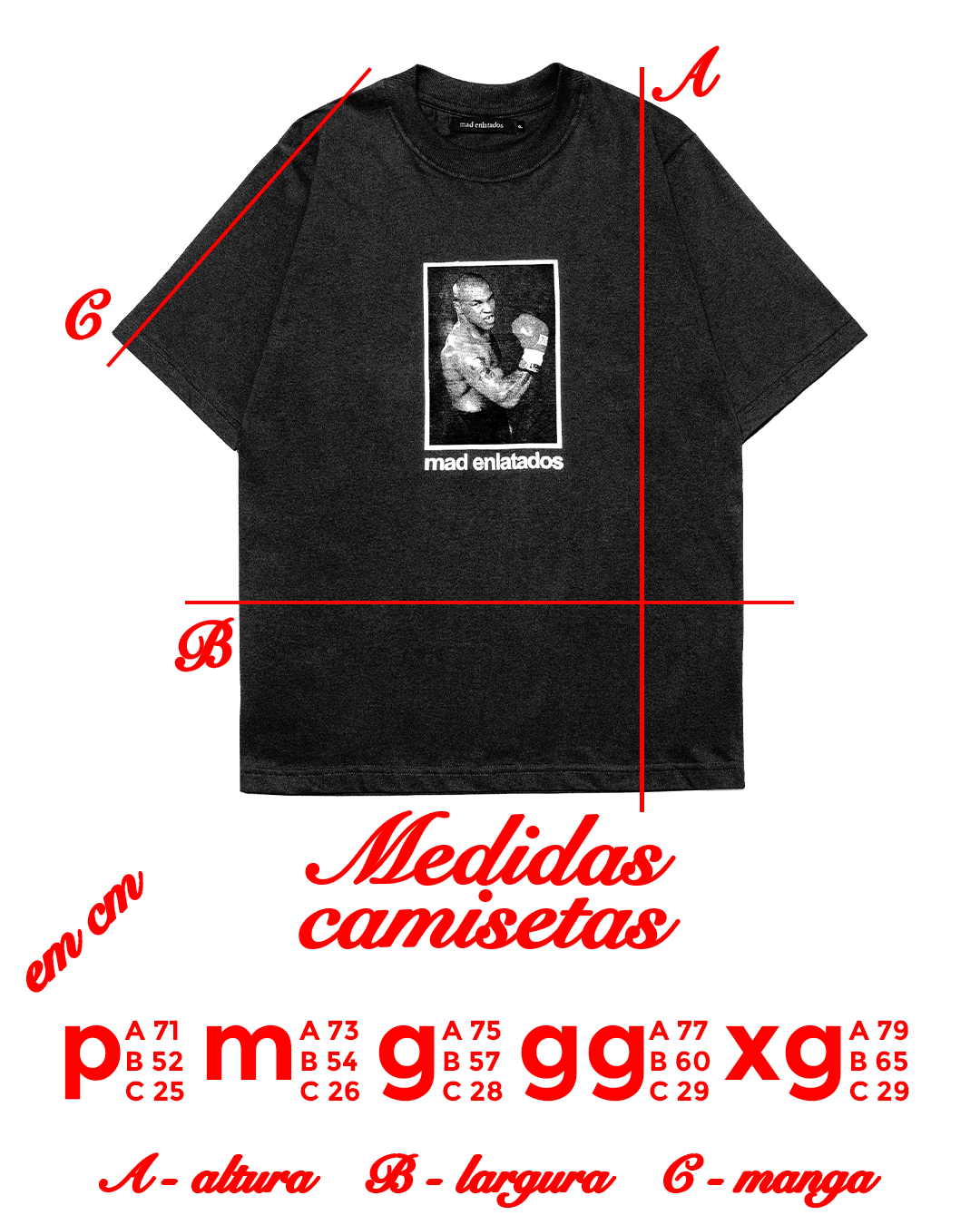 camiseta mao tyson vermelha